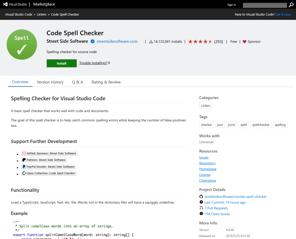 Code Spell Checker