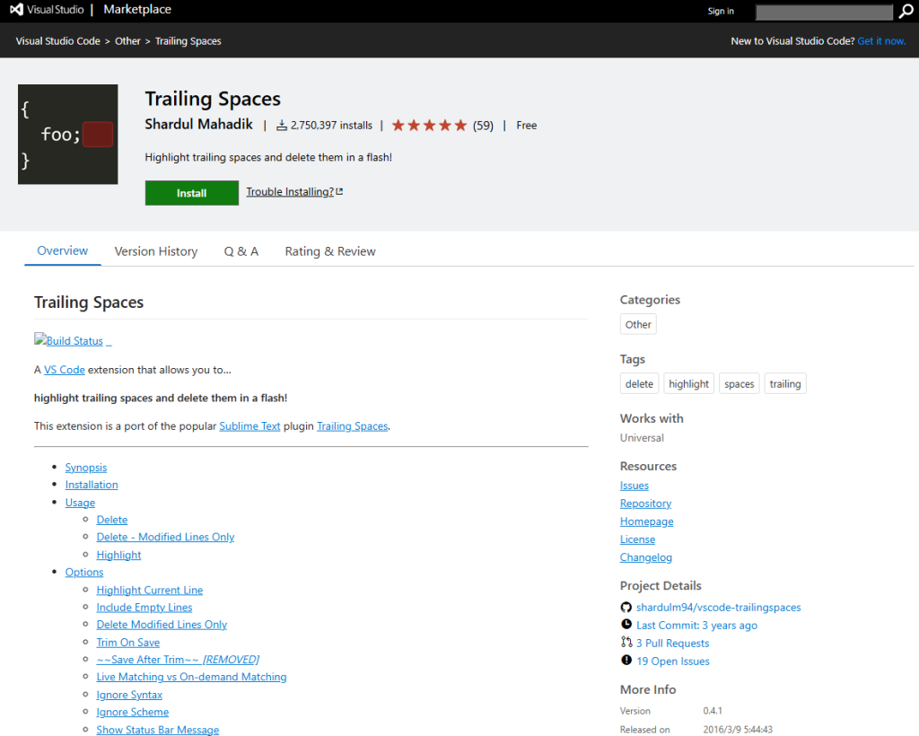 Trailing Spaces
